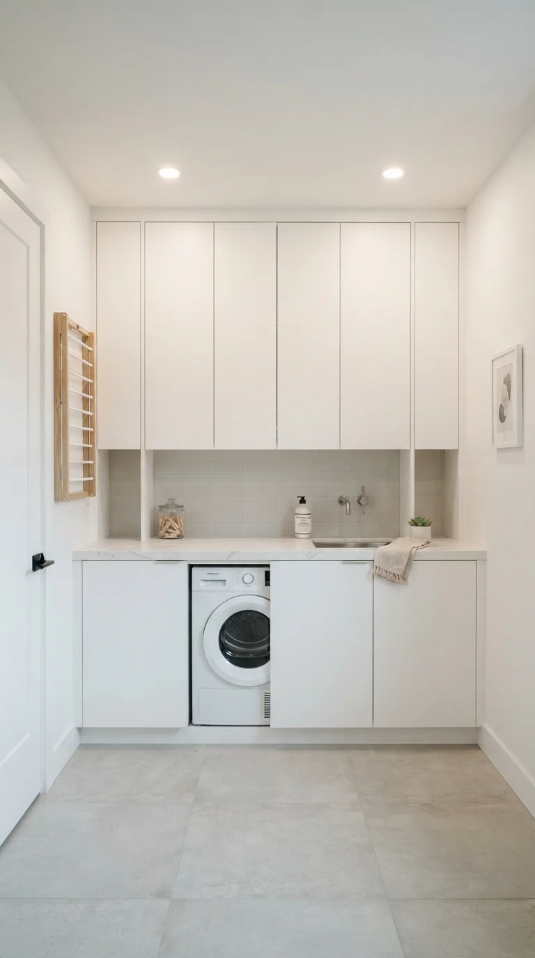 8 Laundry Room Remodel Ideas 2026 2. Hidden Appliance Cabinetry