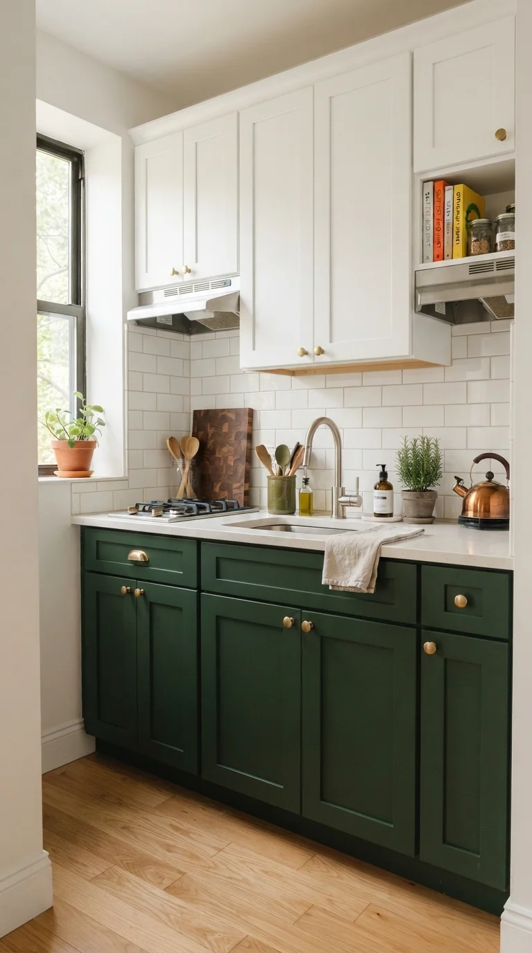 2. High-Contrast Two-Tone Cabinetry