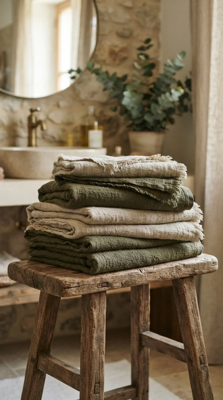 2. Layering Textures with Heavy Linen Textiles