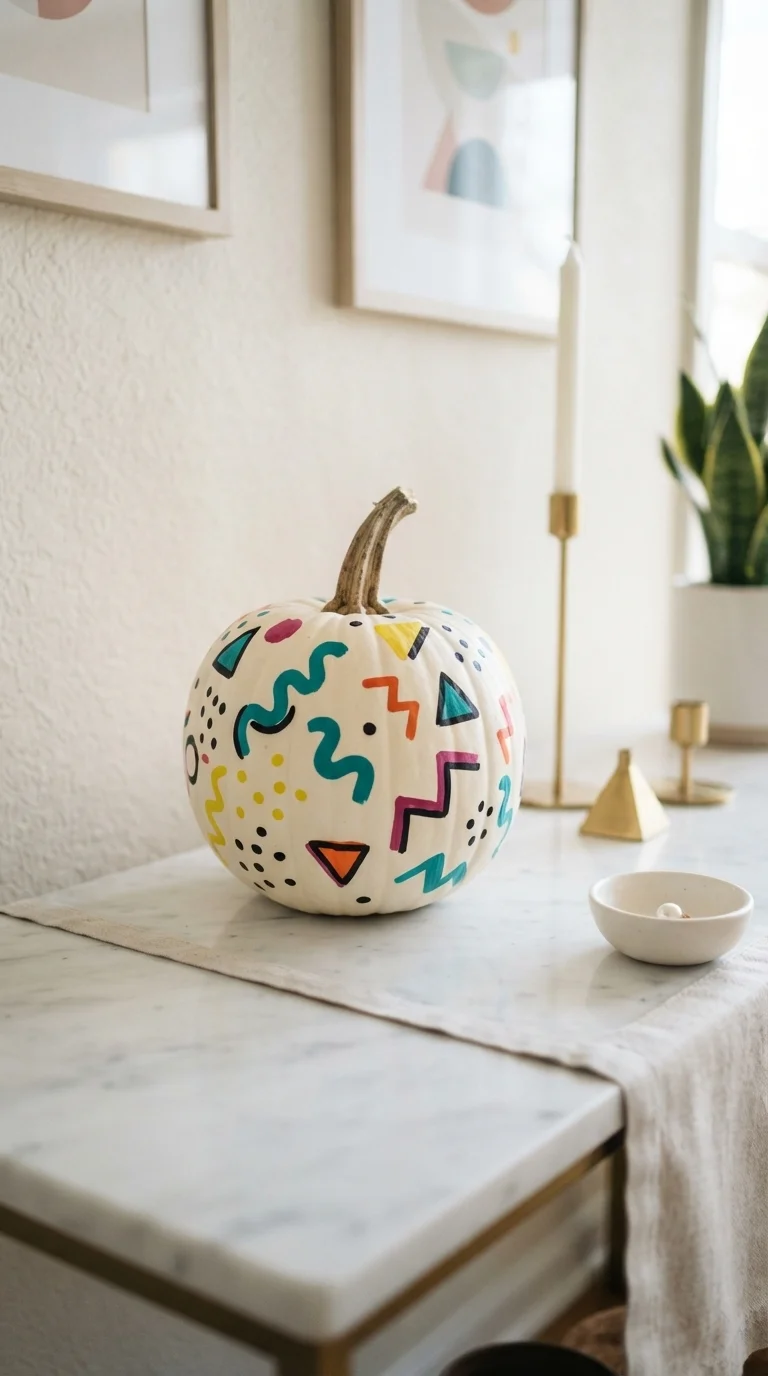 2. Memphis-Style Patterned Pumpkins
