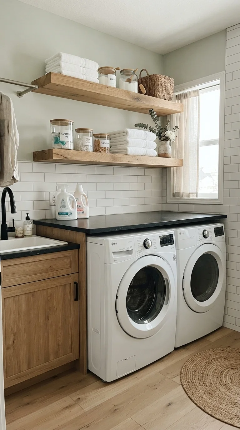 2. Over-the-Appliance Floating Shelving