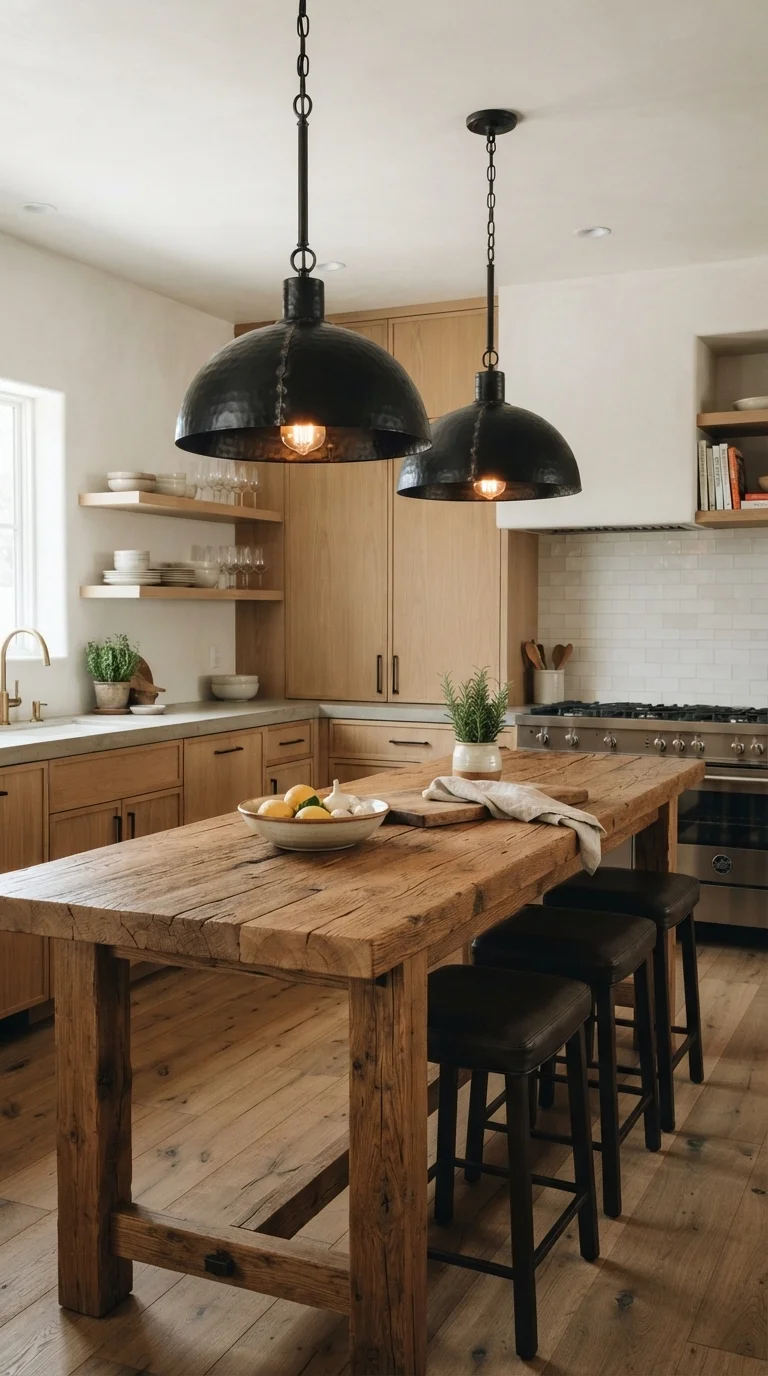 2. Oversized Hand-Forged Iron Pendant Lighting
