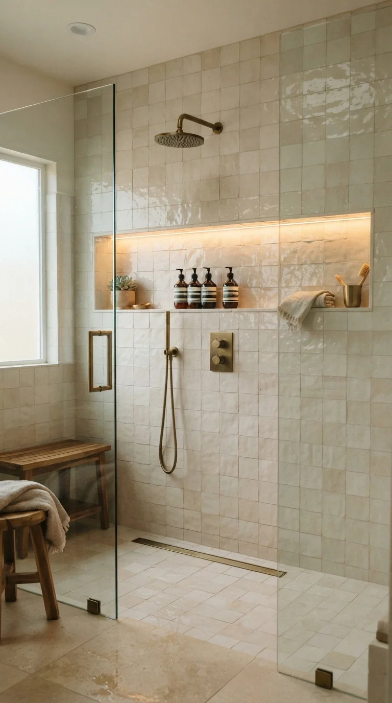 9 Bathroom Organizer Ideas 2026 Storage 2. Recessed Wall Niche Shelving