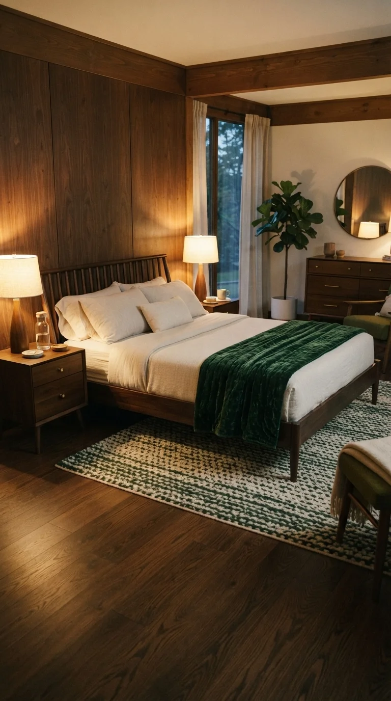 2. Rich Walnut Mid-Century Modern Vibes