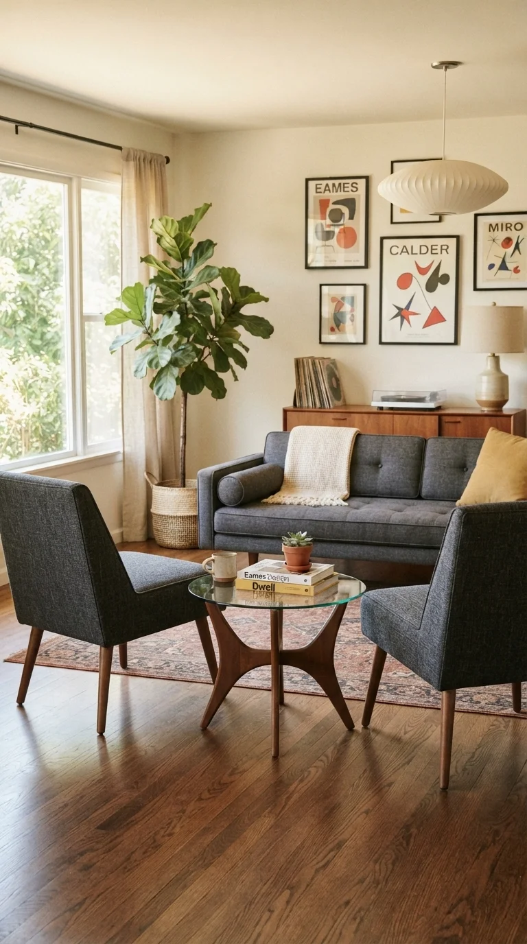 2. Slim-Profile Mid-Century Modern Chairs