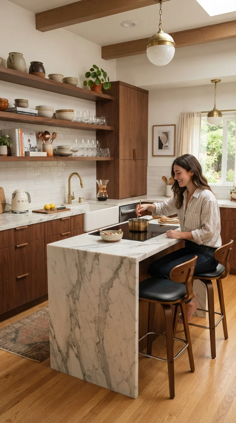 2. Warm Walnut Wood Grain Accents