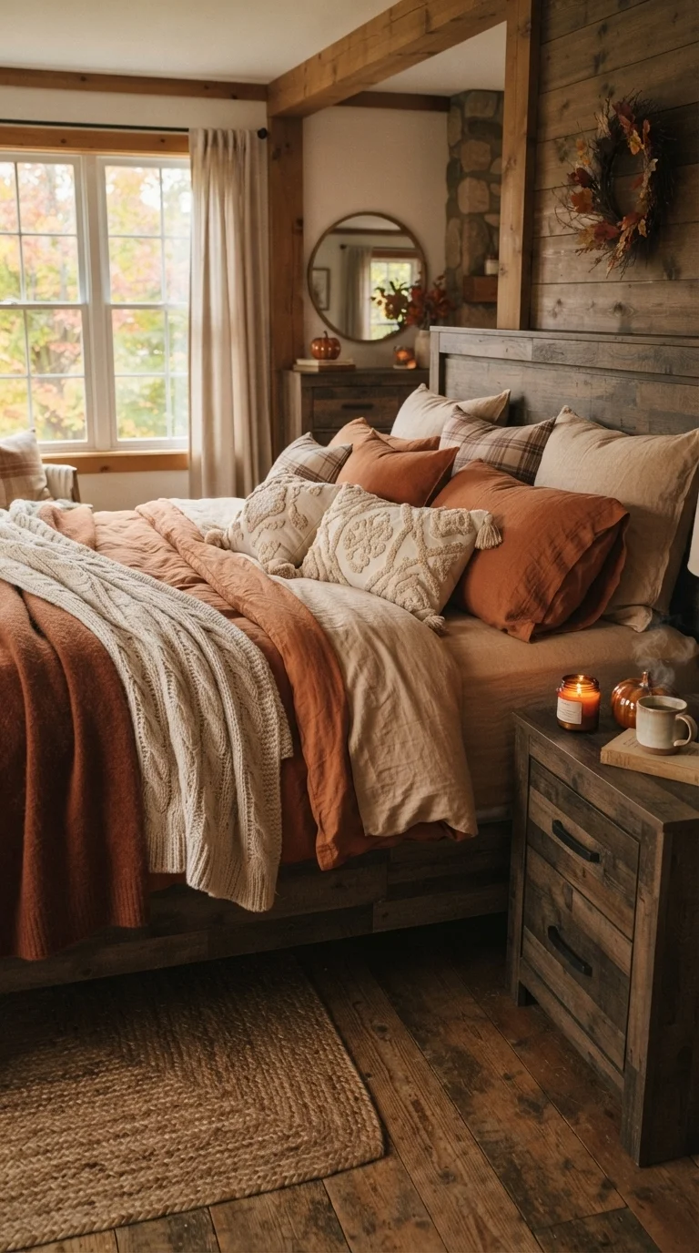 3. Cozy Layered Bedding for Autumn