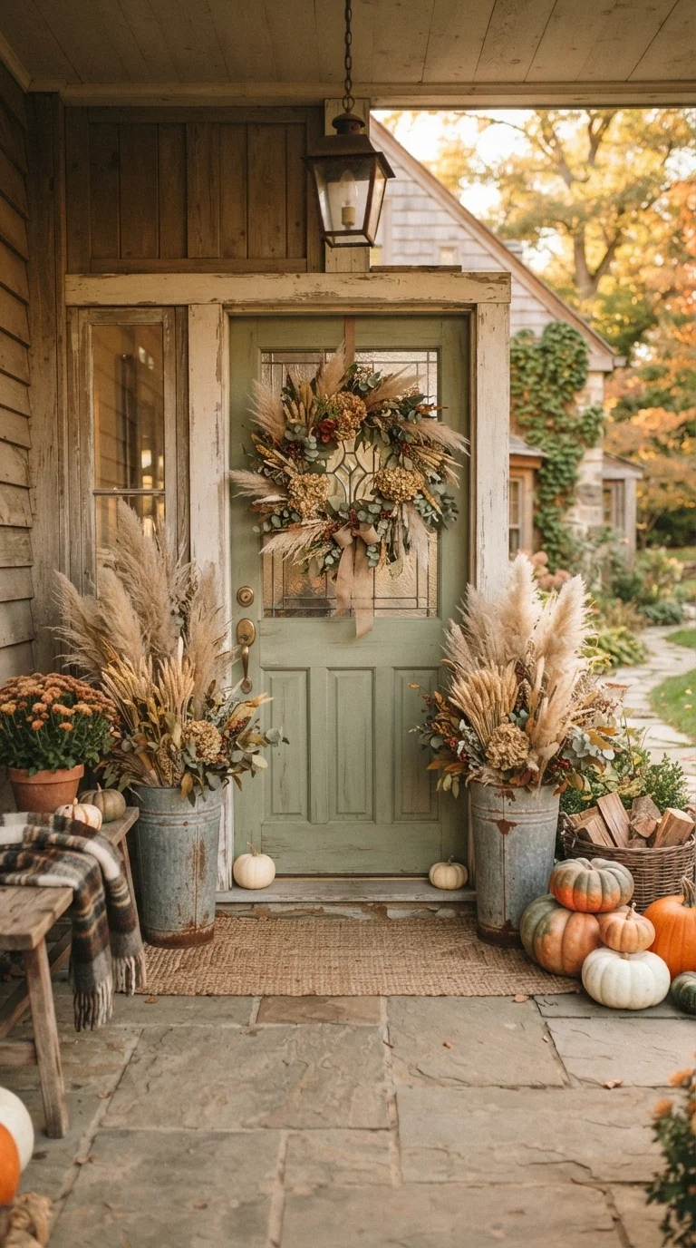 3. Dried Botanical Installations and Wheat Sheaves