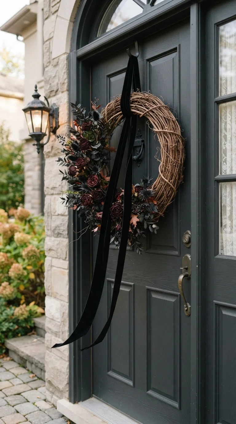 3. Dried Floral Wreaths with Velvet Accents