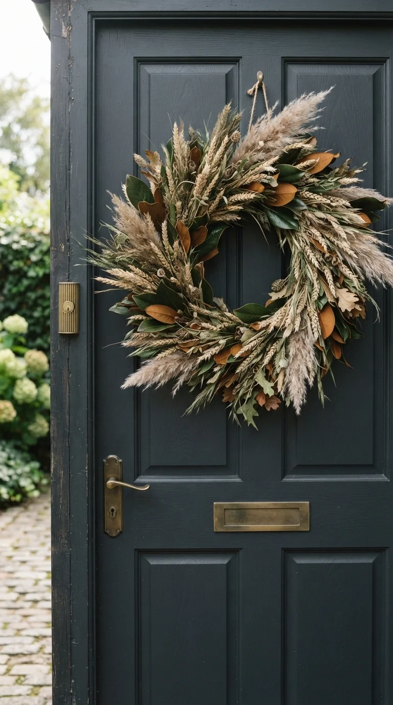 3. Dried Wheat and Grass Wreaths