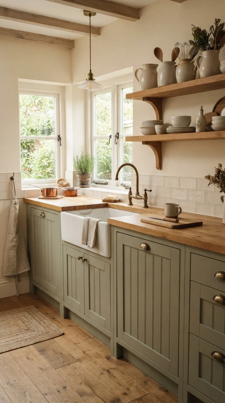 3. Farmhouse Charm with Oak Countertops