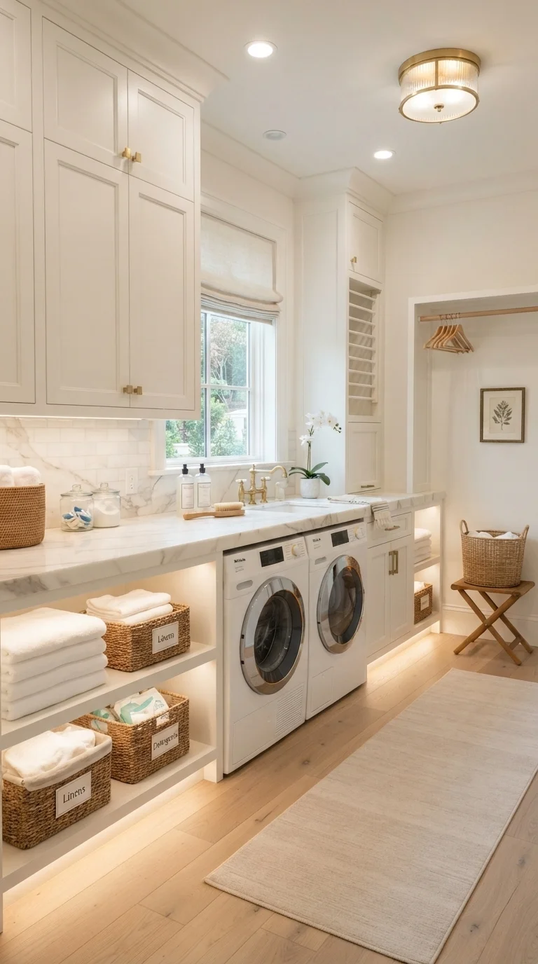 3. Integrated Under-Cabinet Lighting Shelves