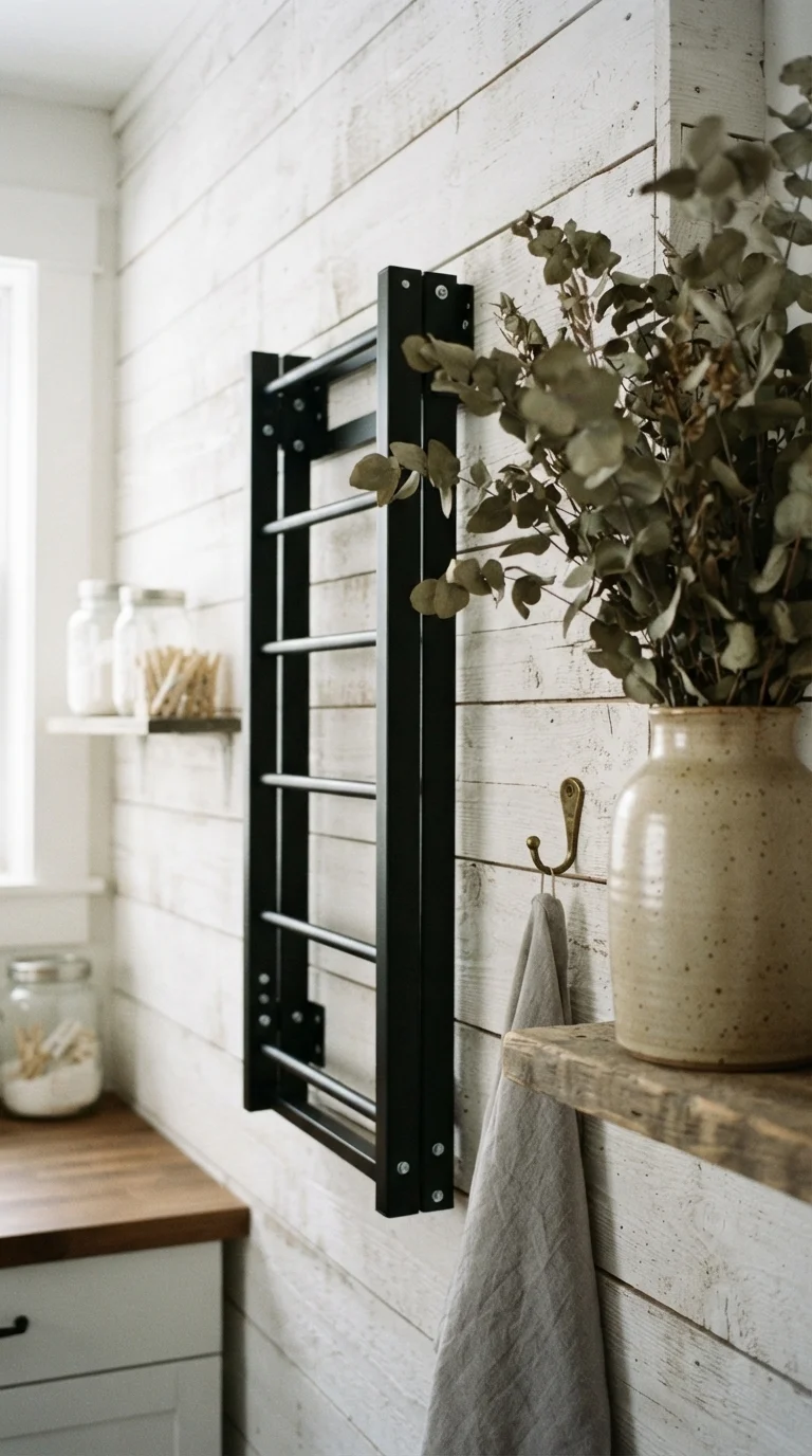 3. Matte Black Wall-Mounted Drying Rails