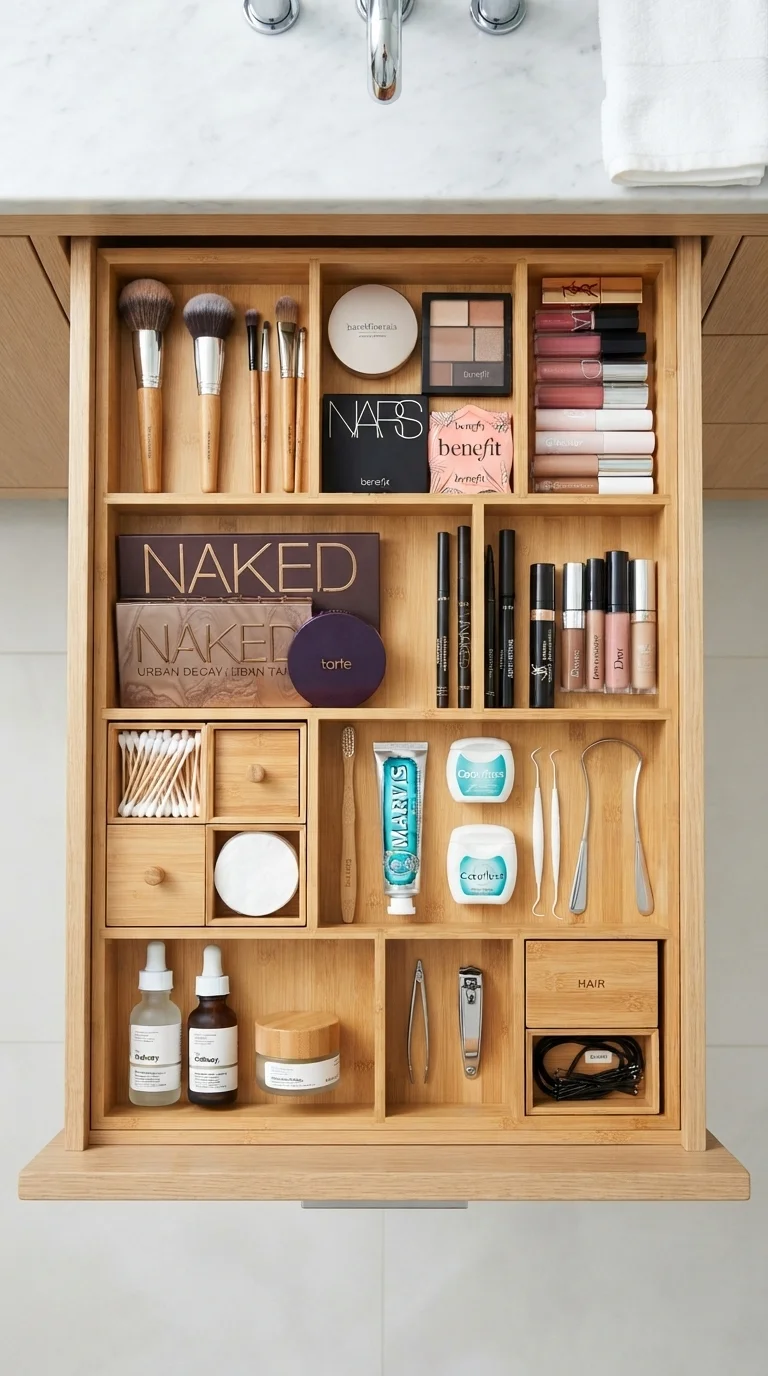 9 Bathroom Organizer Ideas 2026 Storage 3. Modular Drawer Dividers