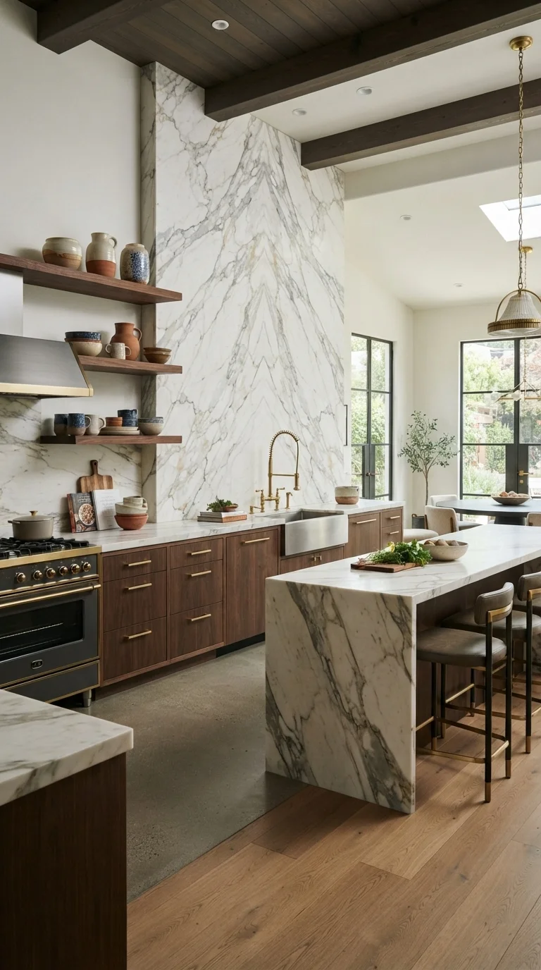 3. Statement Stone Backsplashes