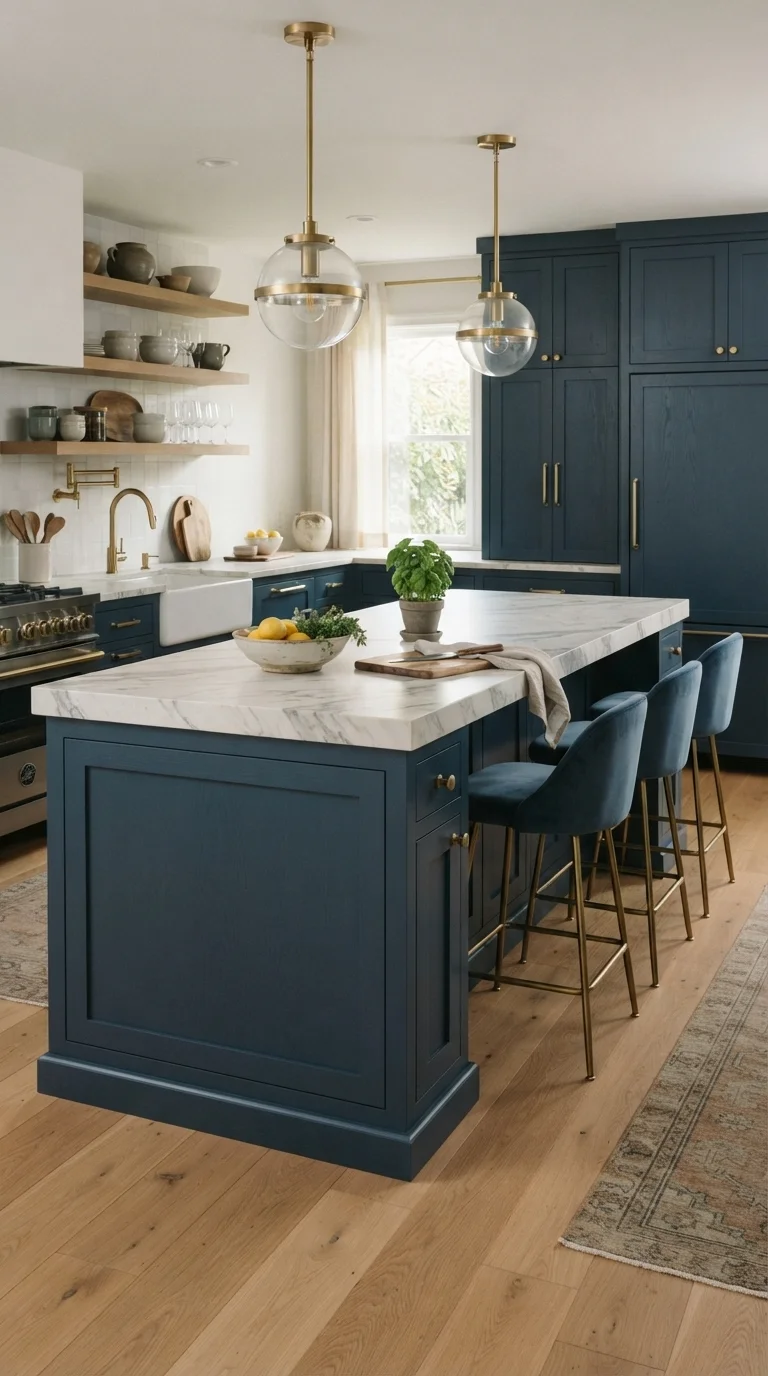 3. Swap Hardware for Brushed Brass Finishes