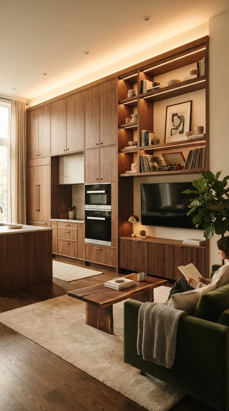 3. The Seamless Living-Kitchen Wall