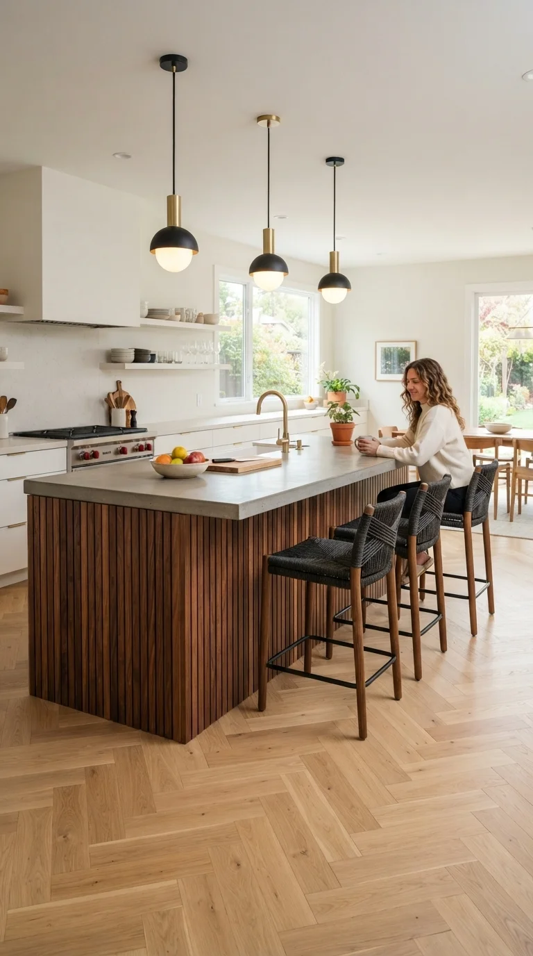 3. Vertical Slat Wood Island Facade