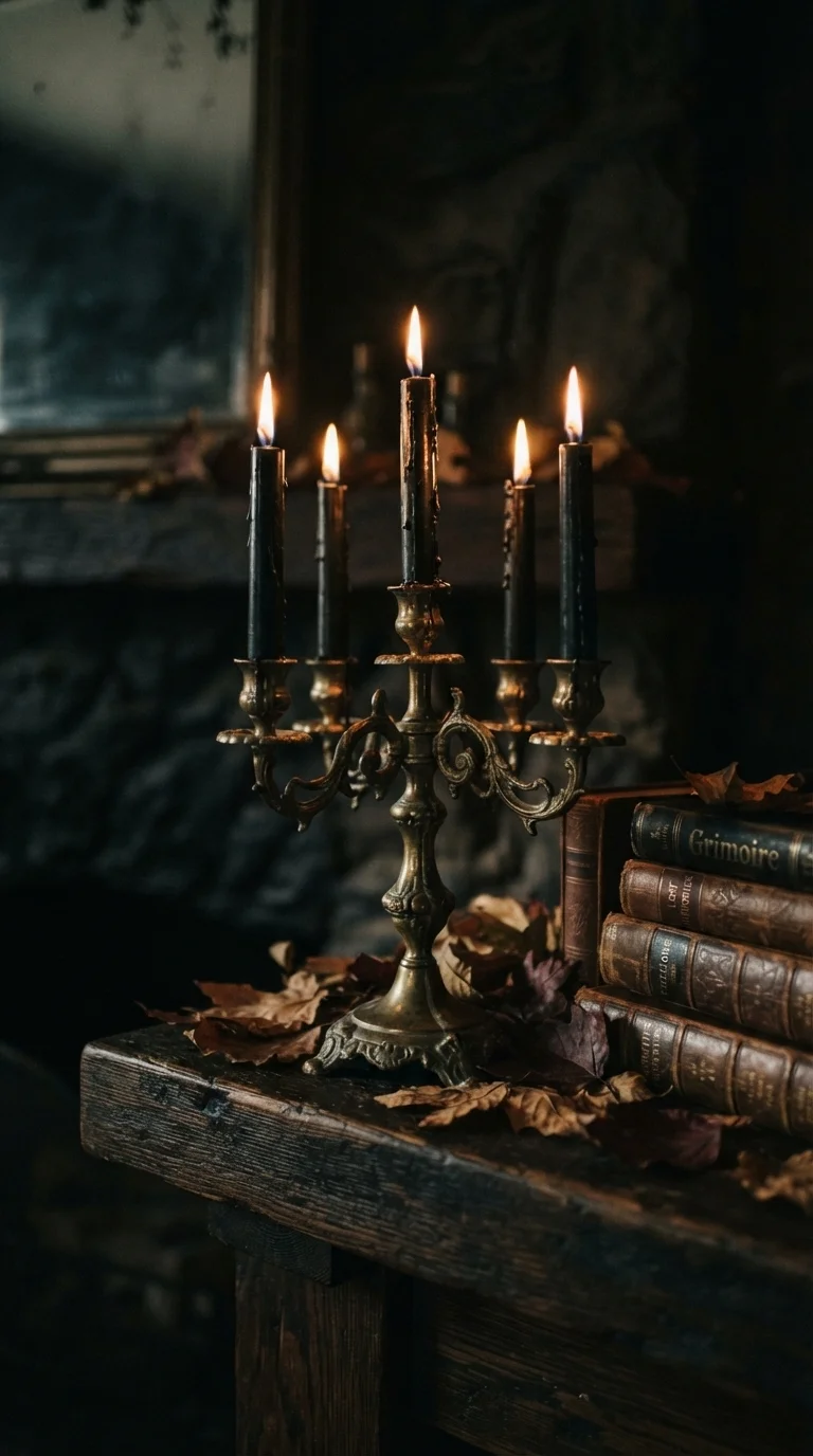 4. Antique Brass Candle Candelabras