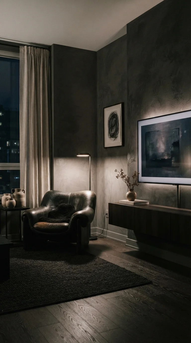 4. Dark Mood-Inducing Venetian Plaster