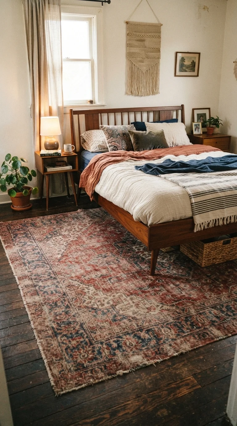 4. Distressed Persian Rugs for Texture and Warmth
