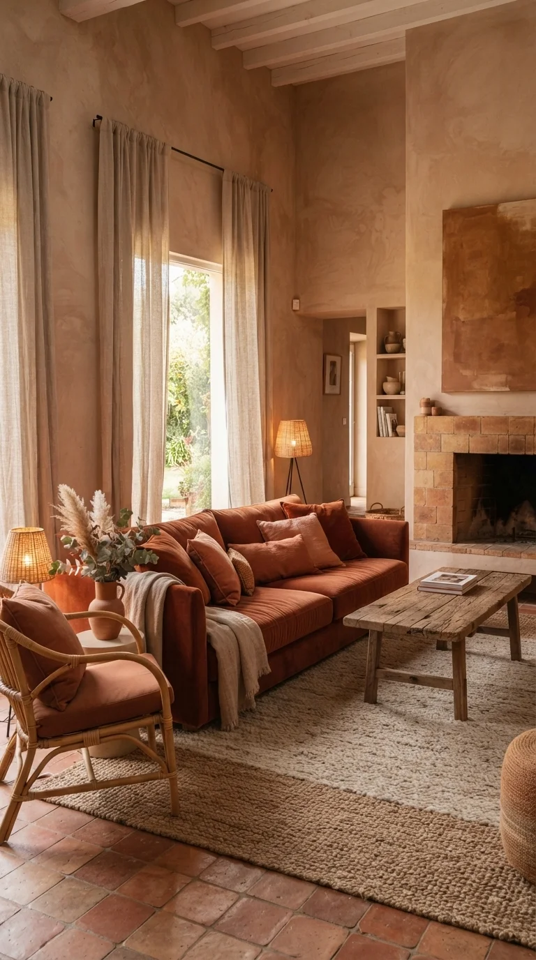 8 Modern Living Room Renovation Ideas 2026 4. Earthy Monochromatic Color Palettes
