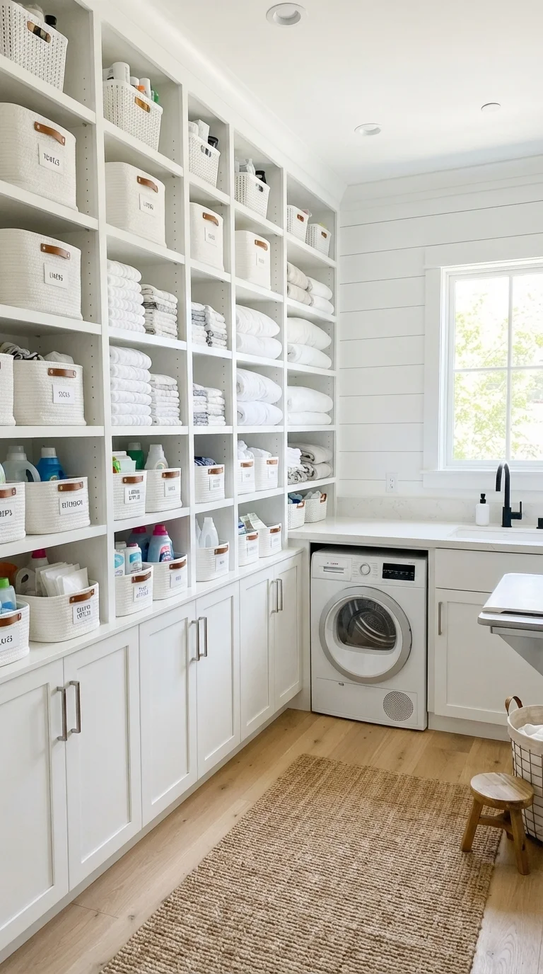 4. Full-Wall Shelving for Maximum Capacity