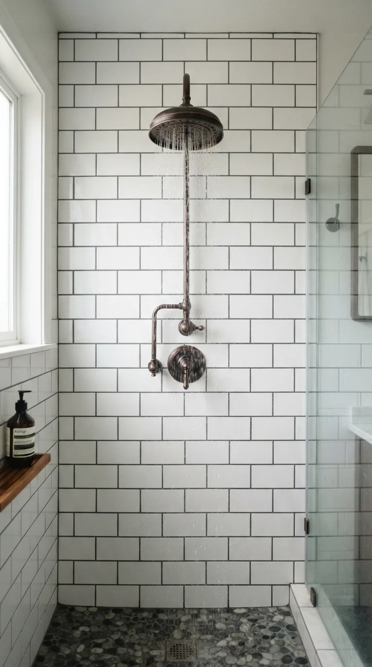 4. Install Classic Subway Tile with Contrasting Grout