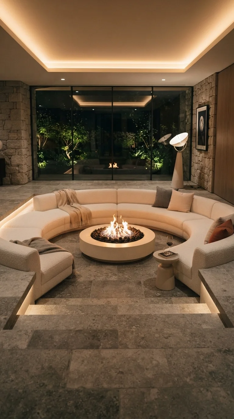 4. Integrated Fireplace Centerpiece