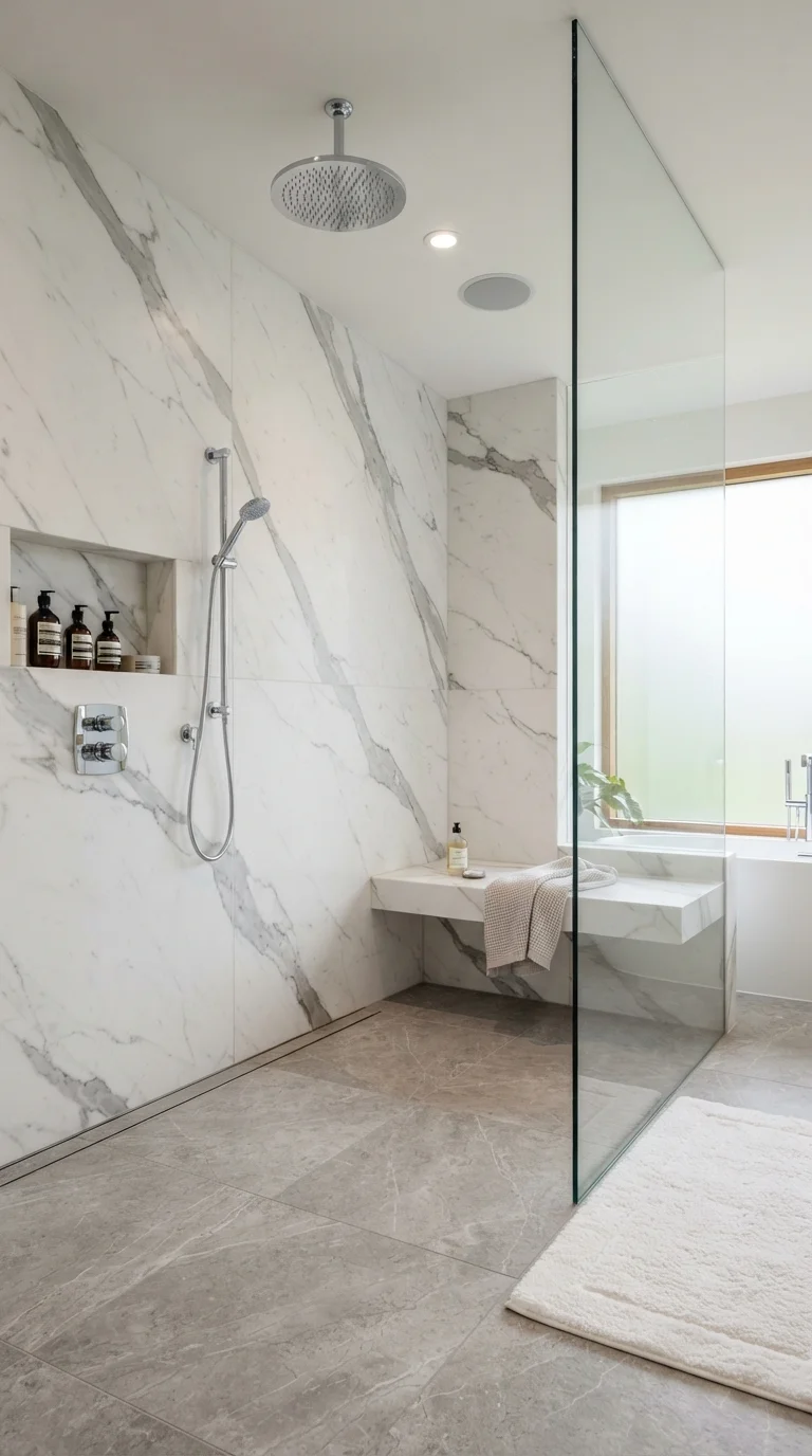 4. Large-Format Marble and Stone Surfaces