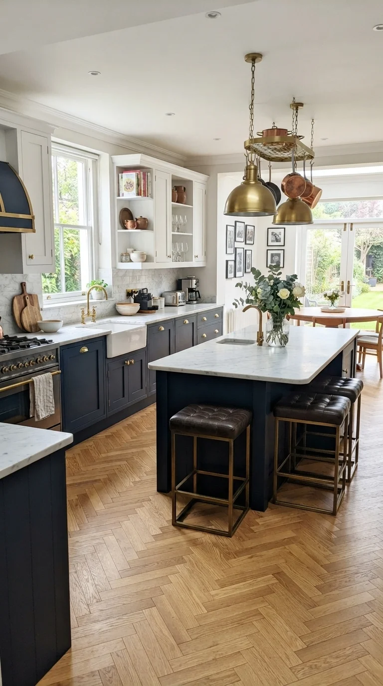 4. Two-Tone Blue and White Layout