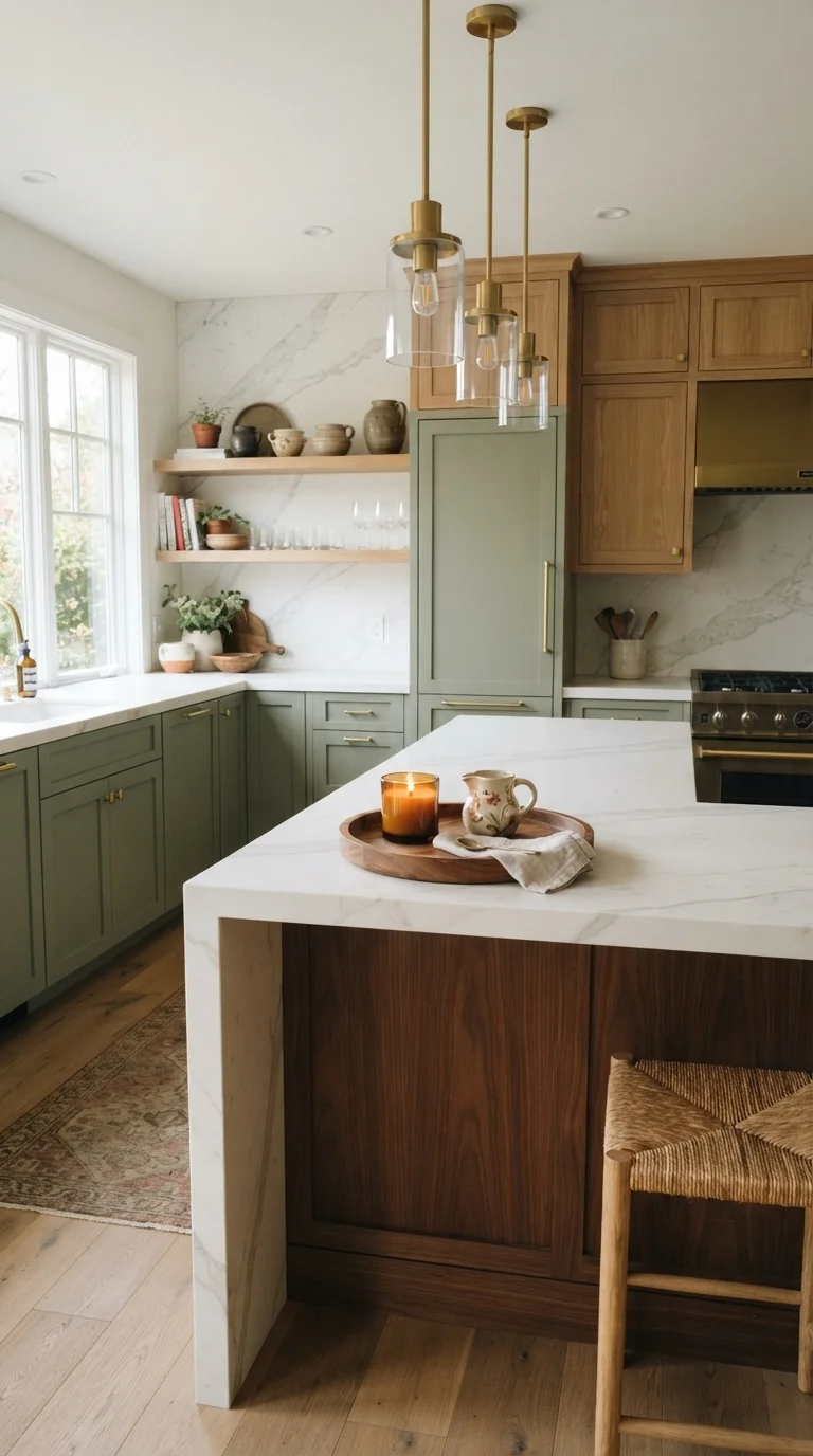 4. Two-Tone Wood and Painted Cabinetry
