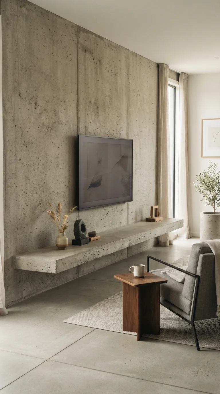 5. Floating Concrete Shelving