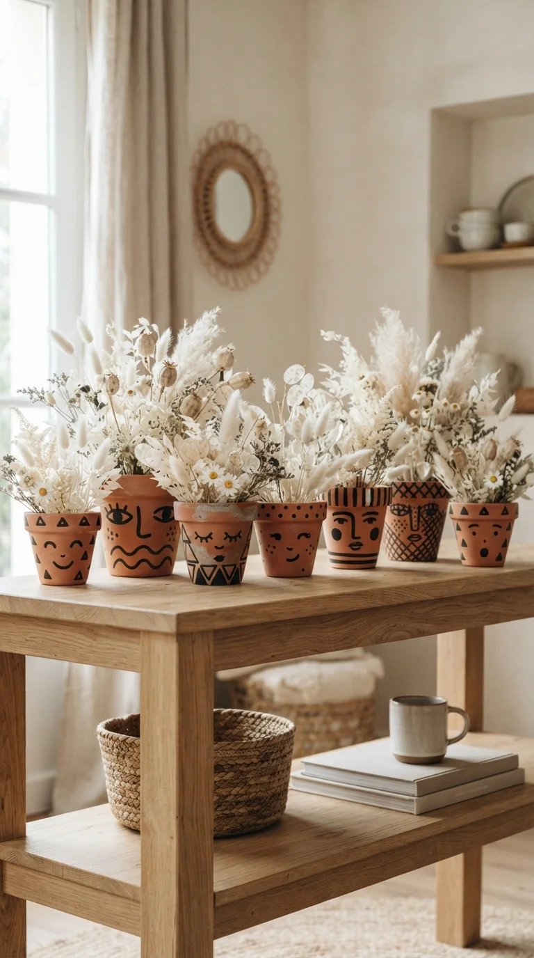 5. Hand-Painted Terracotta Vessels