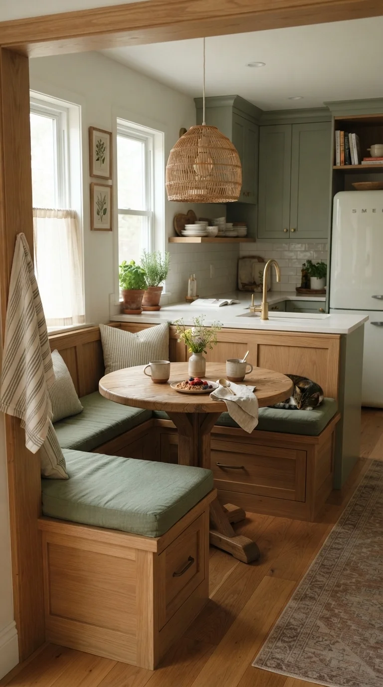 5. Integrated Oak Breakfast Nook