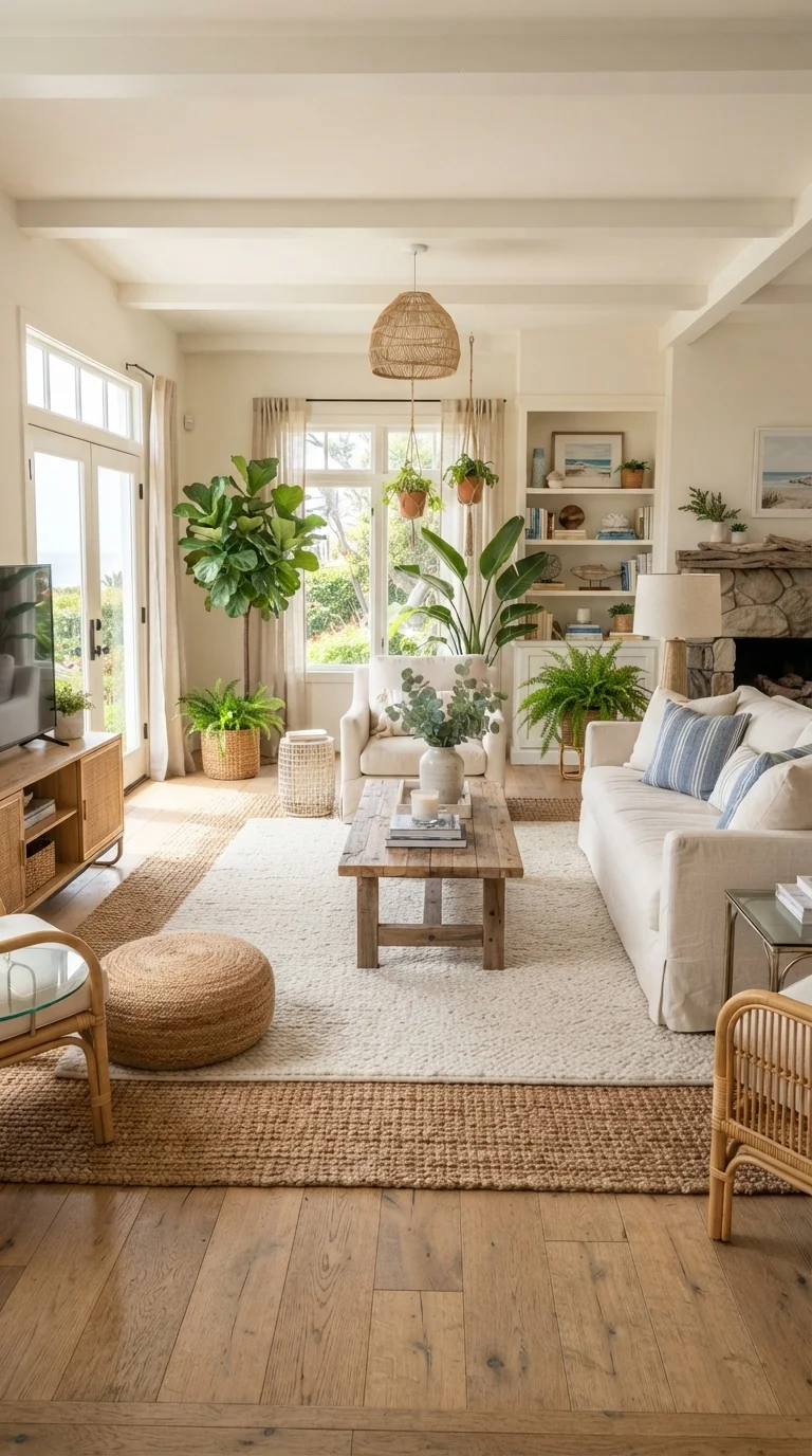5. Layered Jute and Wool Area Rugs