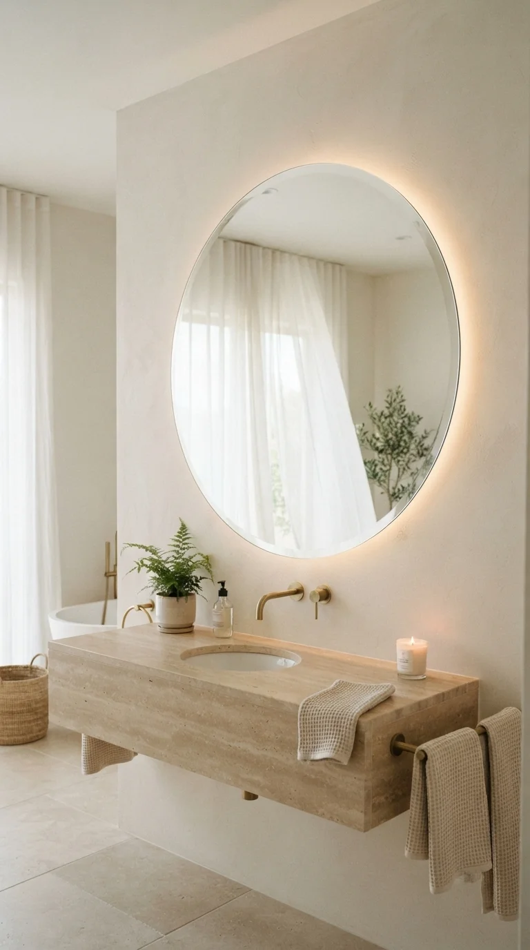 5. Oversized Circular Mirrors