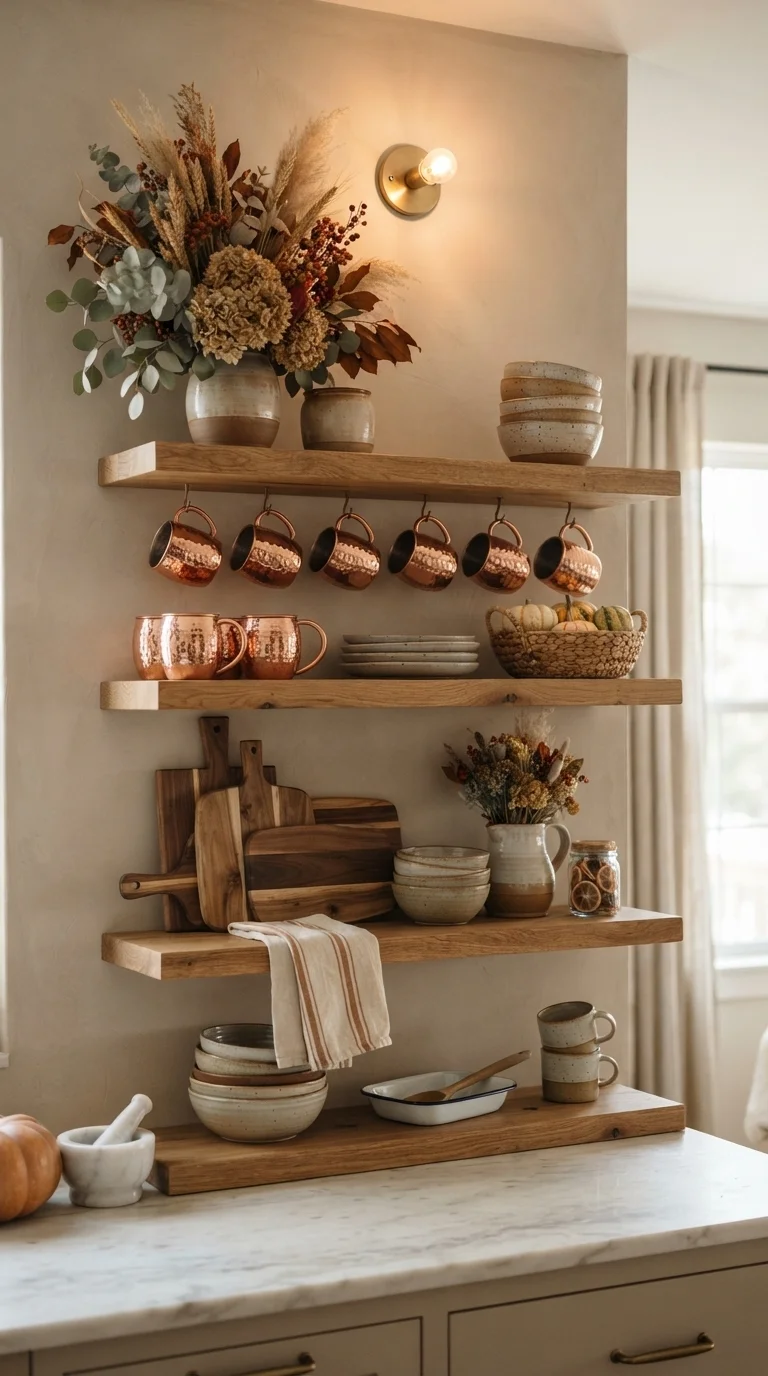 5. Seasonal Open Shelf Styling