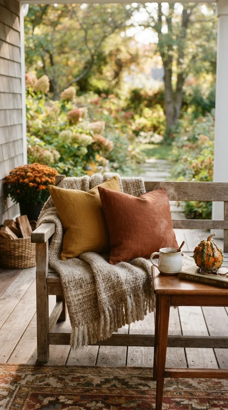 5. Seasonal Seating with Textile Accents
