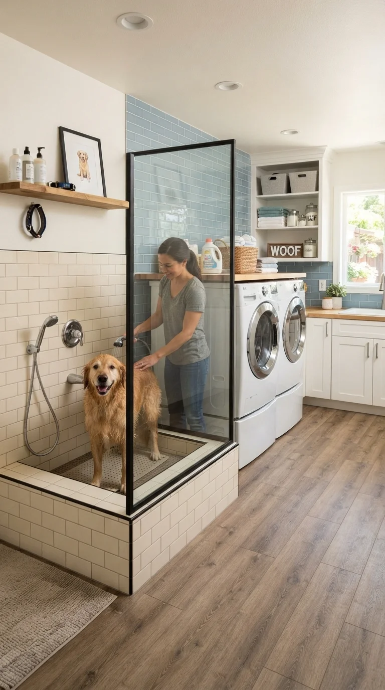 8 Laundry Room Remodel Ideas 2026 5. The Integrated Pet Wash Station