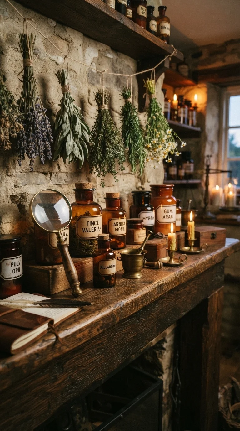5. Vintage Apothecary Shelf Styling