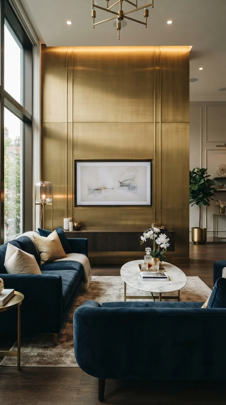 6. Brushed Metal and Brass Accents