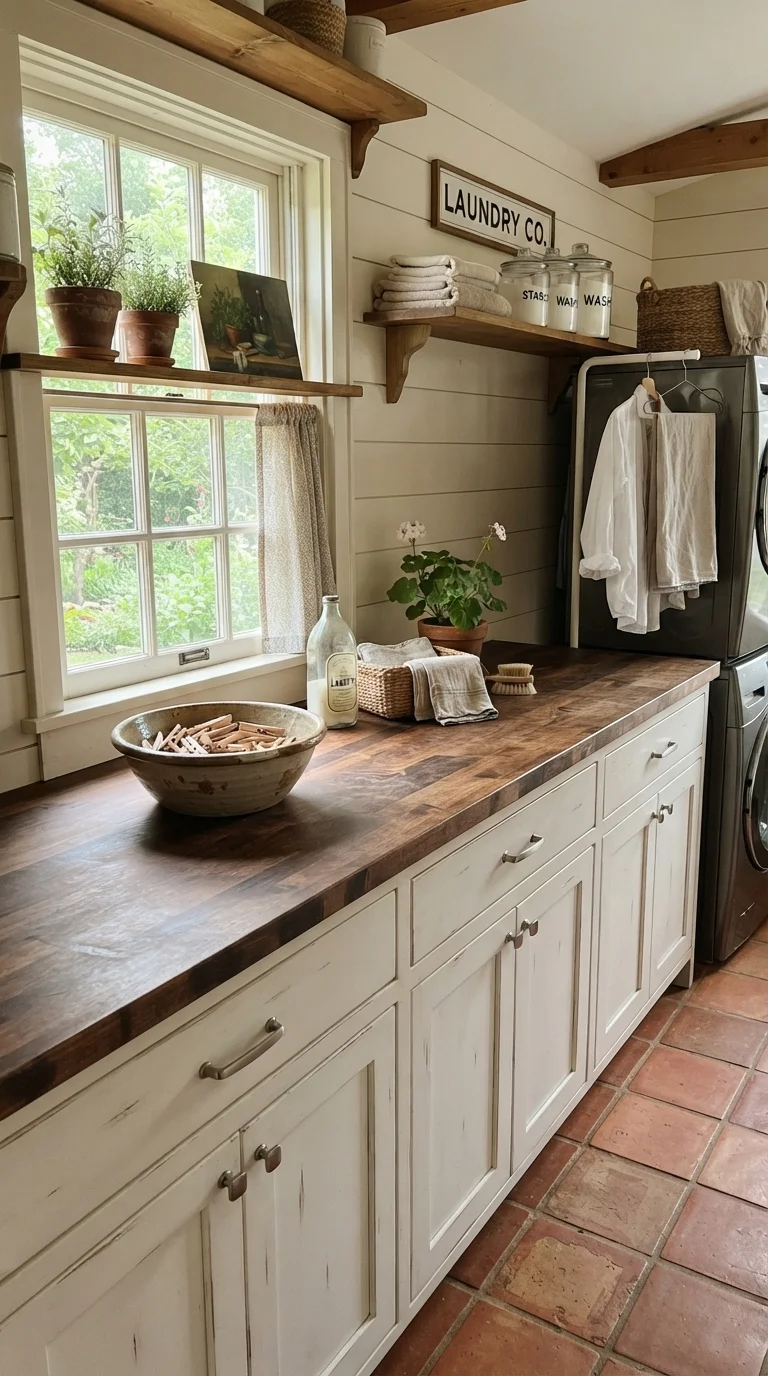 6. Built-in Folding Station with Butcher Block