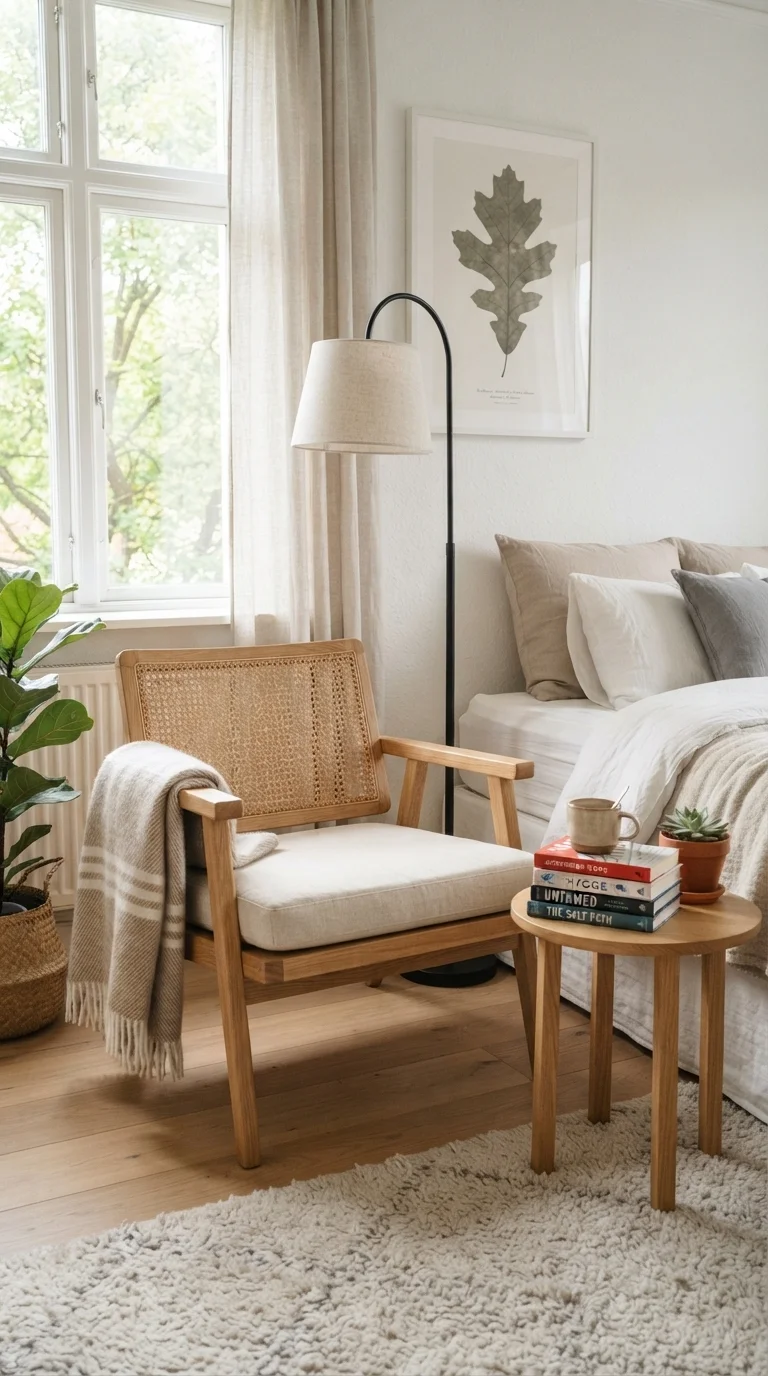 6. Cane-Back Armchairs for a Cozy Reading Corner