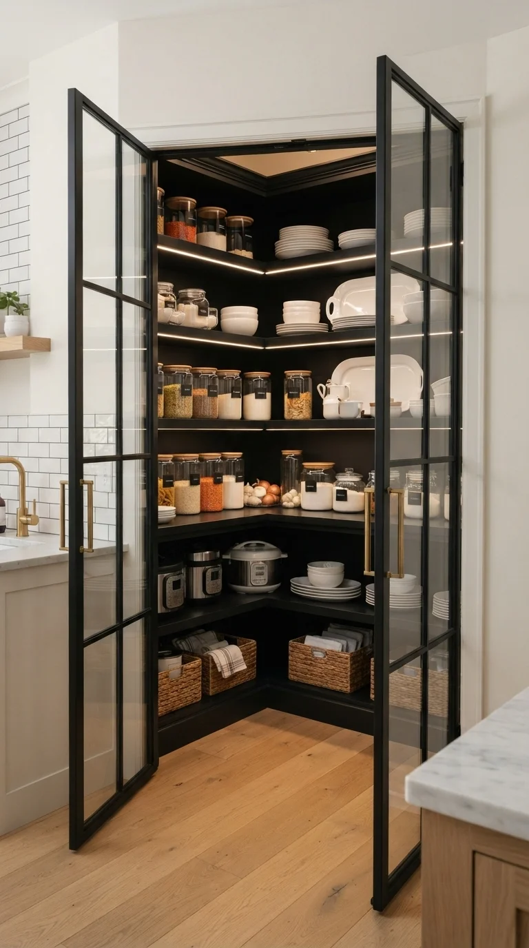 6. Glass-Fronted Display Pantry