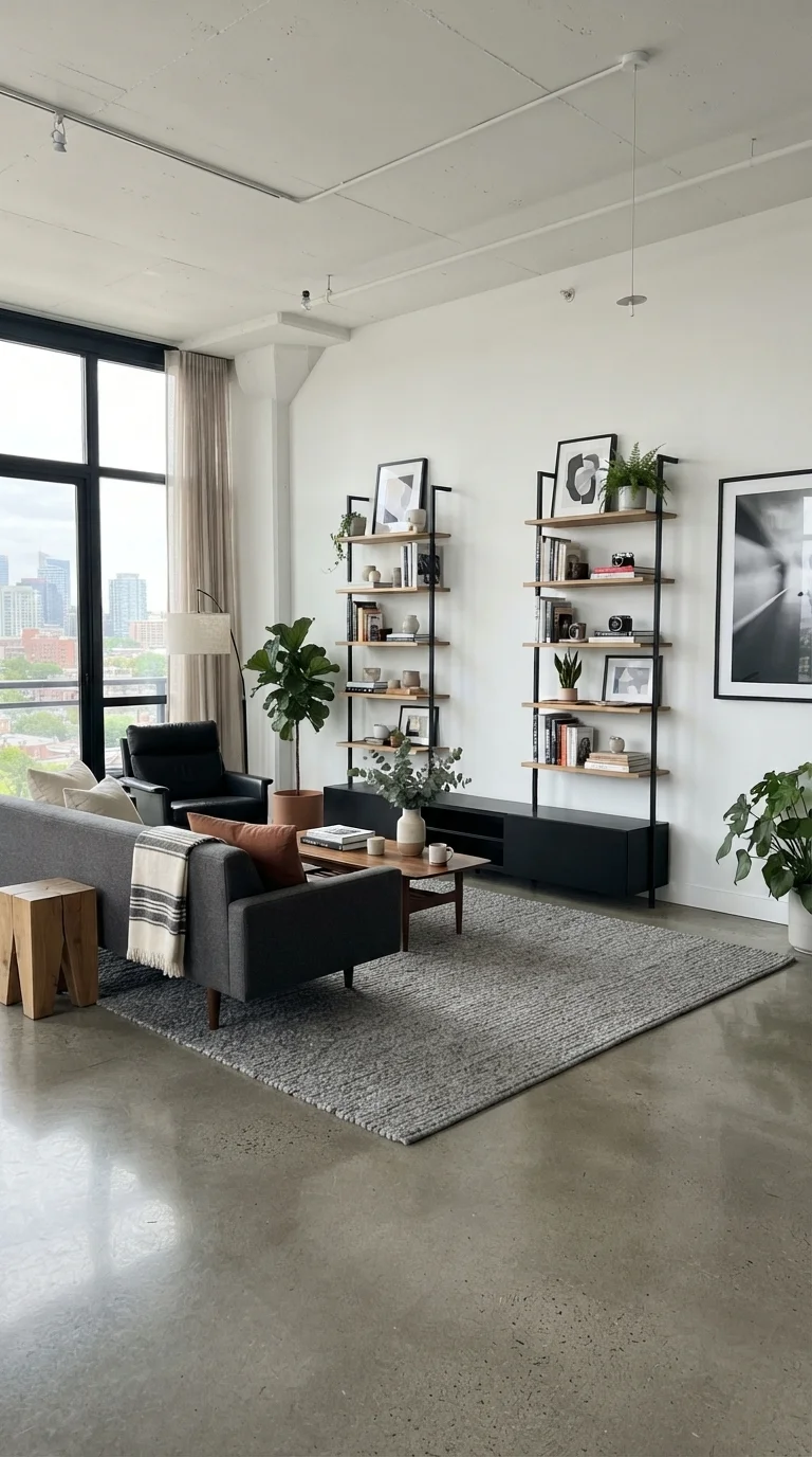 6. Industrial Chic Concrete and White