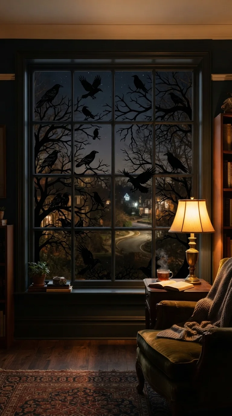 6. Shadowy Silhouette Window Decals