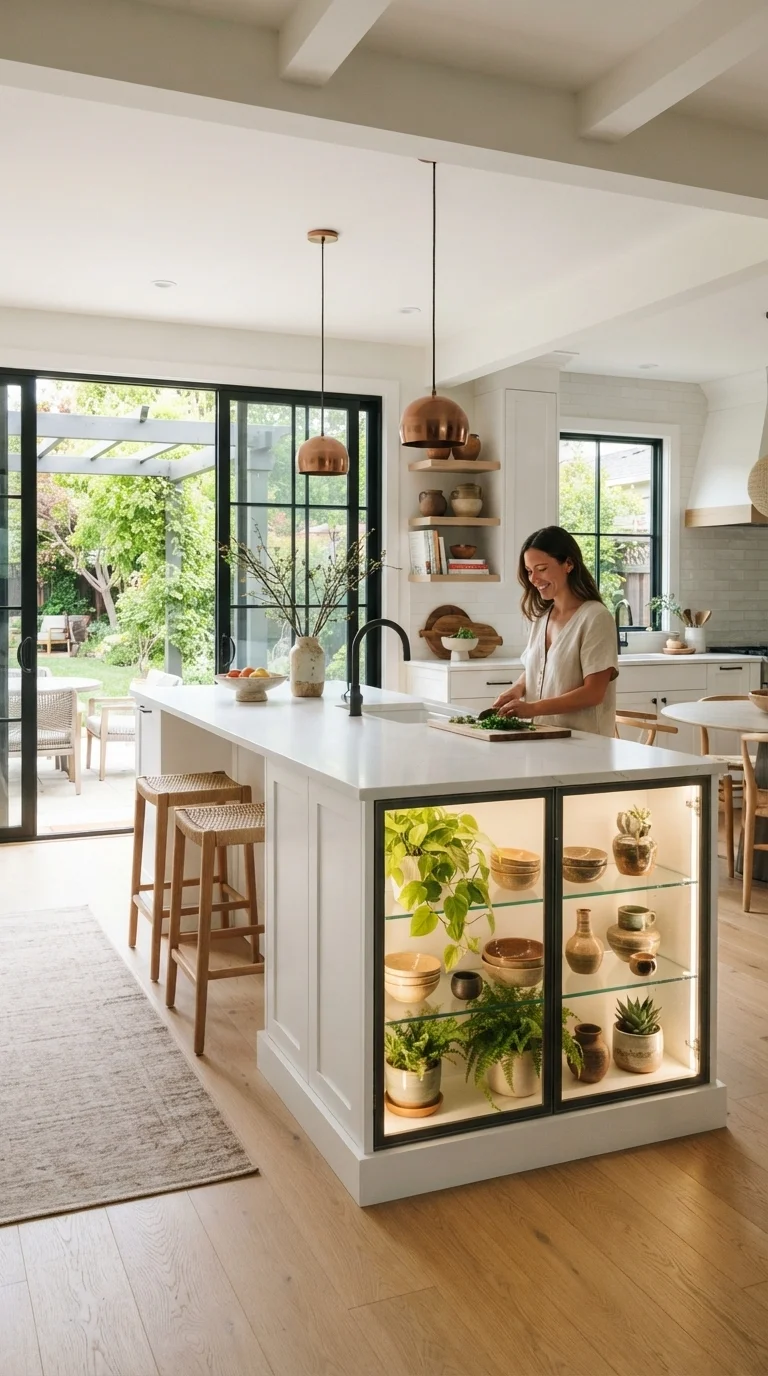 6. The Greenhouse-Inspired Glass End Island