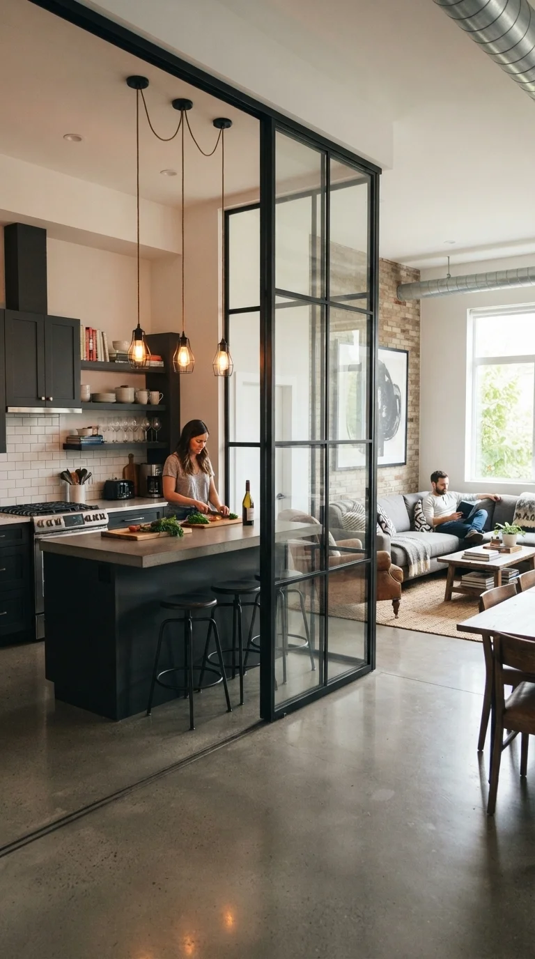 6. The Industrial Metal and Glass Partition