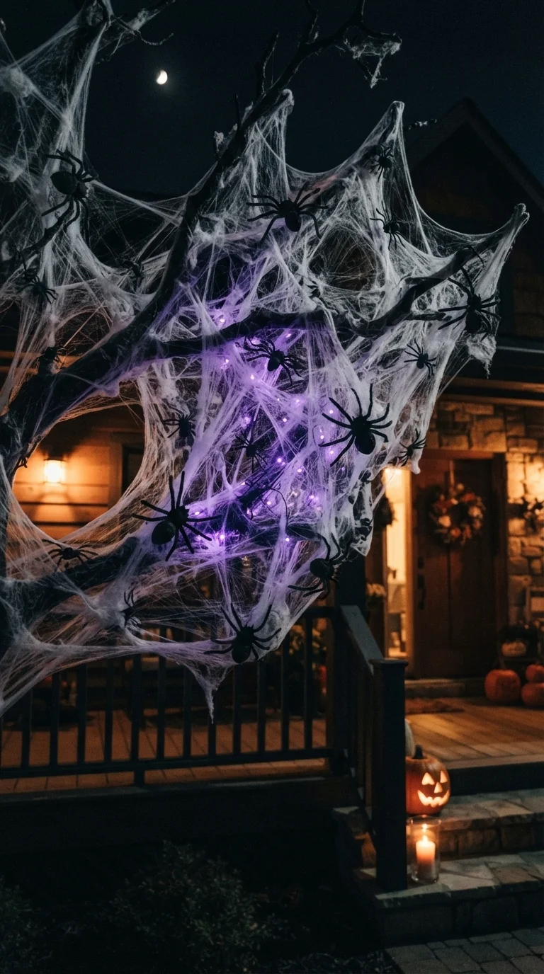 6. The Spooky Spiderweb Web-Wrapped Tree